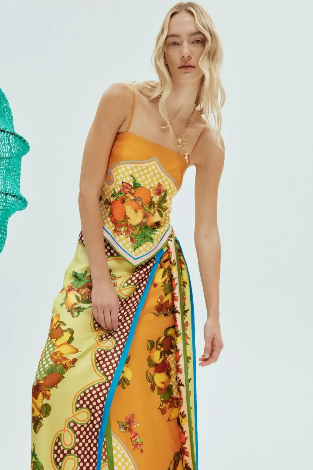 Alemais Lemonis Silk Scarf Top Size AU 8 and Silk Skirt Size AU 12 Set Multi for rent on The Volte - main image