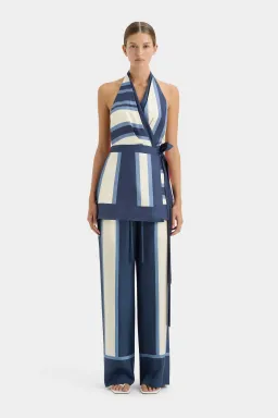 Sir the Label Dazed Wrap Halter Mini and Relaxed Pant Set in Studio Print Size 8 for rent on The Volte - image 1