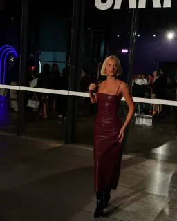 BENNI Theodore Faux Leather Dress Burgundy Size 10 for rent on The Volte - image 3