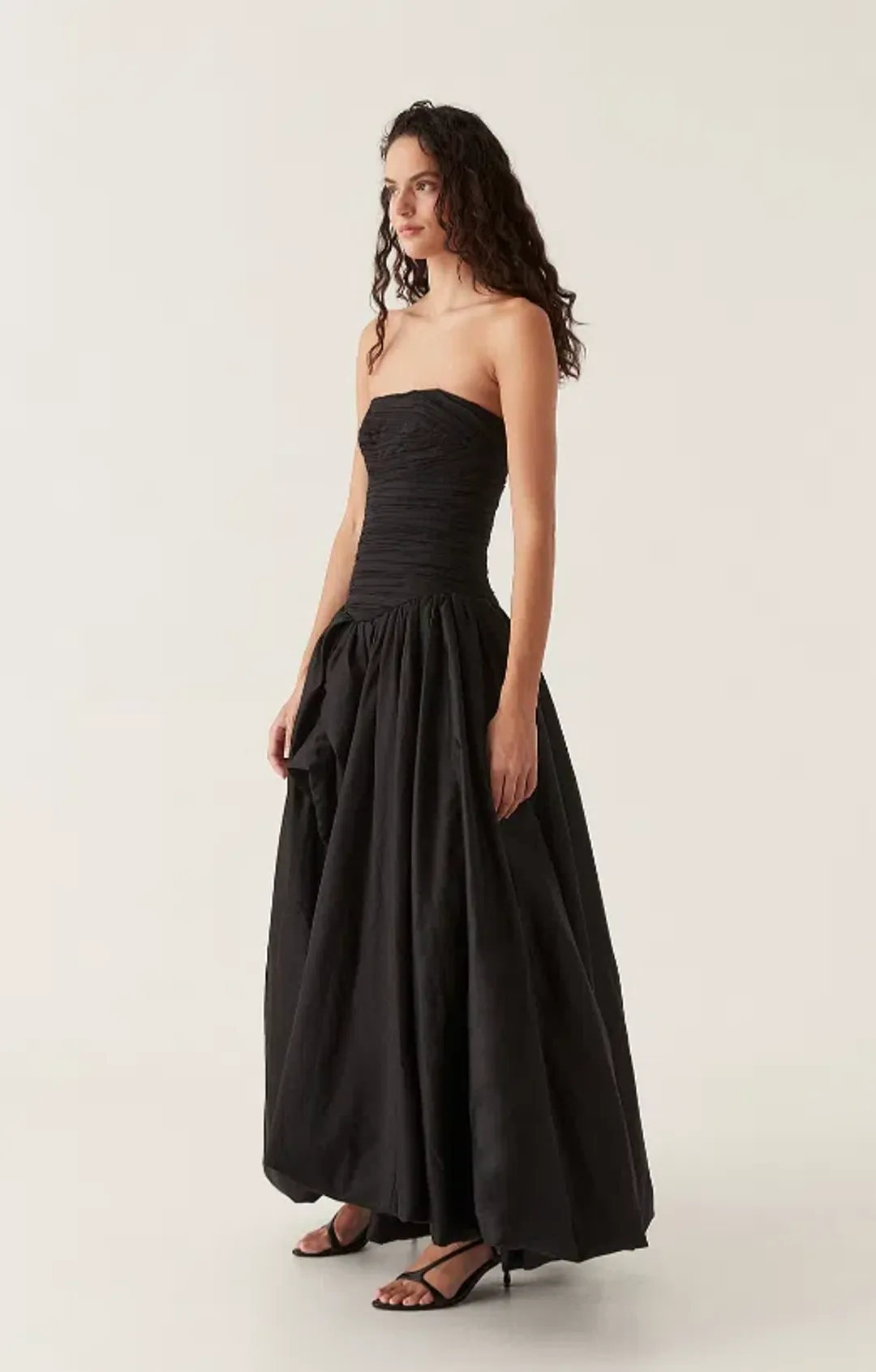 Aje Violette Bubble Hem Maxi Dress Black Size 8 for rent on The Volte - main image