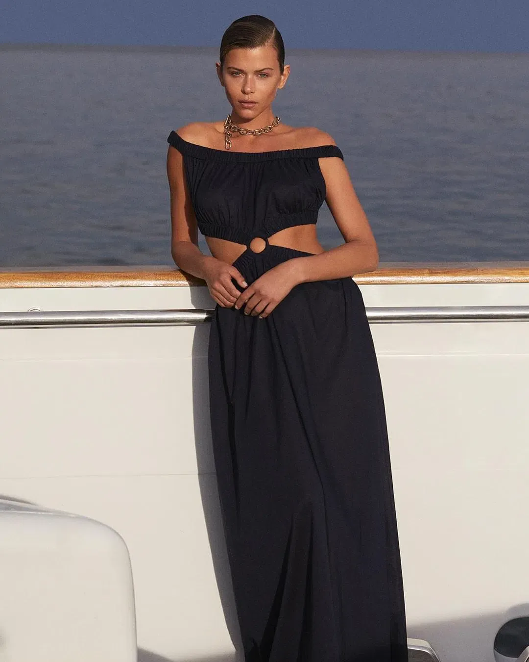 Scanlan Theodore Cotton Voille Ring Maxi Dress Black Size M /Au 10 for rent on The Volte - main image