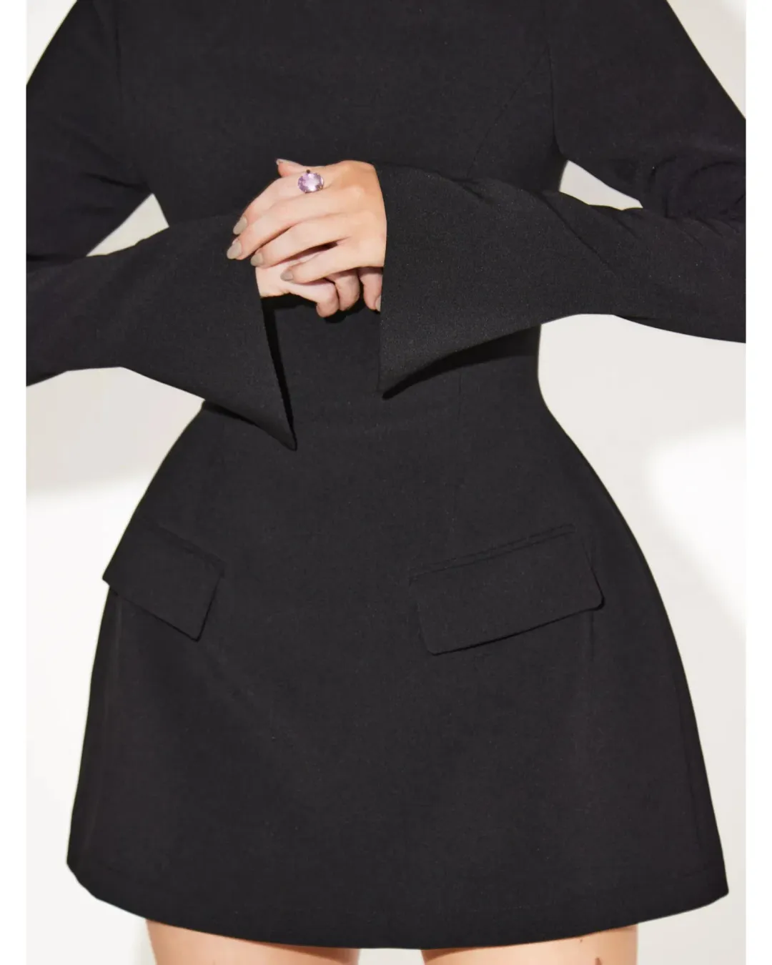 Odd Muse The Ultimate Muse Split Sleeve Mini Dress Black Size AU 12 for rent on The Volte - main image