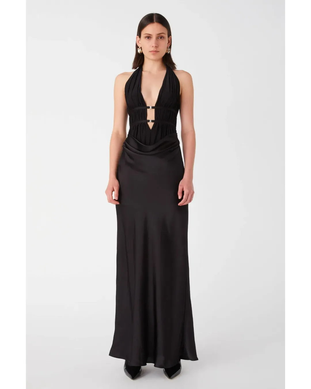 Misha Celine Maxi Gown Black SIze 10 for rent on The Volte - main image
