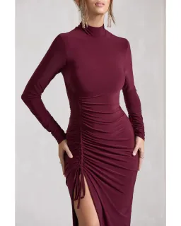 Club L London Lynn Maxi Dress Burgundy Size AU 6 for rent on The Volte - image 2