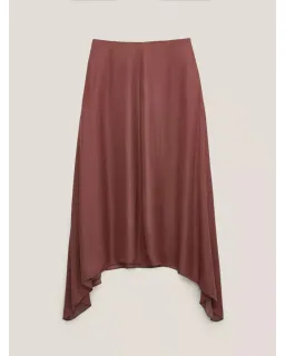 Massimo Dutti "Flowing Asymmetric" Midi Skirt Burgundy Size AU 6 for rent on The Volte - image 4