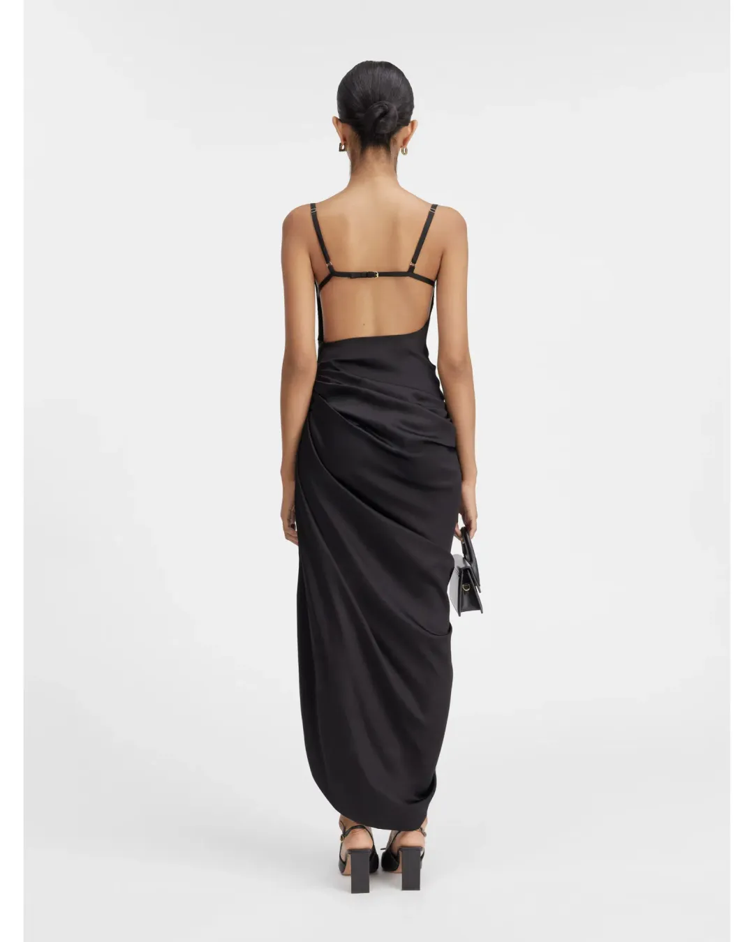 Jacquemus La Saudade longue brodée Dress Black Size AU 8 for rent on The Volte - main image
