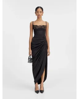 Jacquemus La Saudade longue brodée Dress Black Size AU 8 for rent on The Volte - image 1