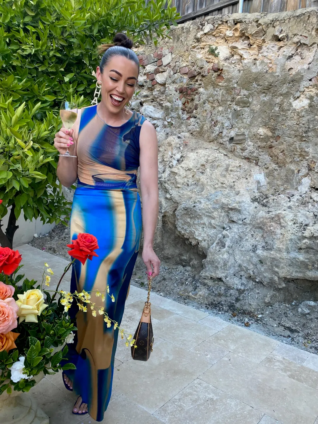 Scanlan Theodore Italian Watercolour Skirt and top in Cobalt Size AU 8 for rent on The Volte - main image