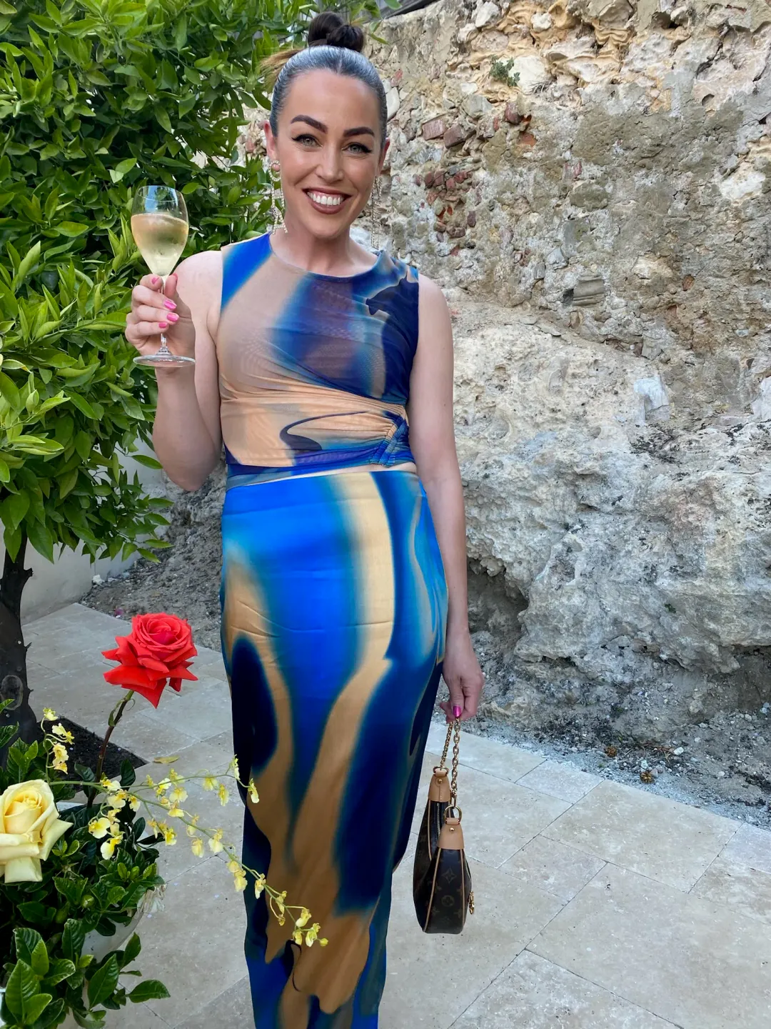 Scanlan Theodore Italian Watercolour Skirt and top in Cobalt Size AU 8 for rent on The Volte - main image