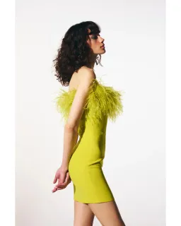 THE NEW ARRIVALS by İlkyaz Özel Cynthia Dress in Acid Lime 8/S for rent on The Volte - image 2