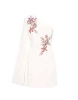 Rebecca Vallance Chantara One Shoulder Mini Dress Ivory Size 10 for rent on The Volte - image 6