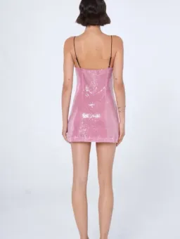 Benni Lucca Sequin Mini Dress Pink Size 6 for rent on The Volte - image 2