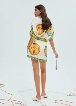 Alemais Porcelain Silk Shirt Size 6 and Shorts Size 4 Set Multi  for rent on The Volte - image 3