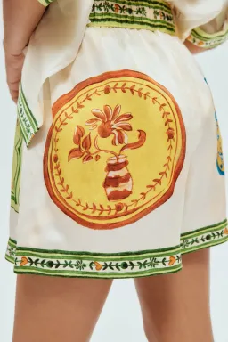 Alemais Porcelain Silk Shirt Size 6 and Shorts Size 4 Set Multi  for rent on The Volte - image 4