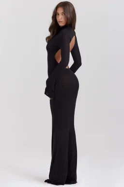 House Of Cb Sancha Black Knit Maxi Dress Black Size 6  for rent on The Volte - image 4
