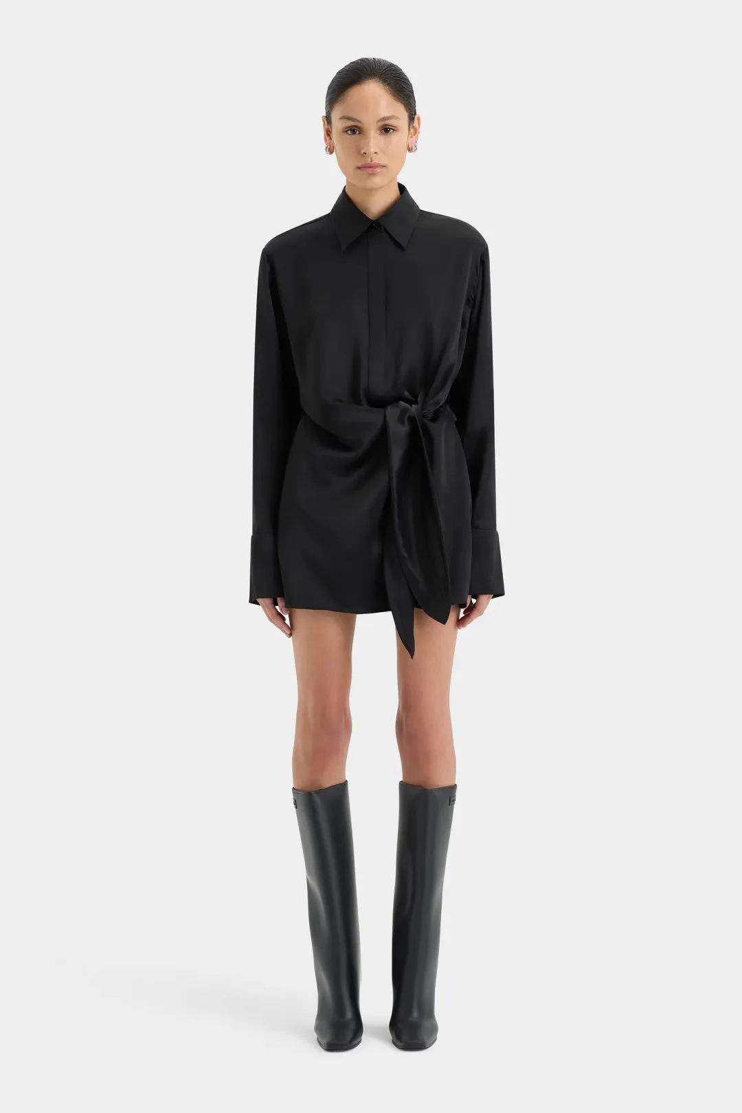 Sir the label Sorrento Shirt Dress Black Size AU 8  for rent on The Volte - main image