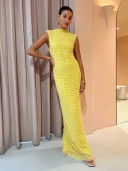 Camilla and Marc Riviera Column Dress Yellow Size 8 for rent on The Volte - image 1