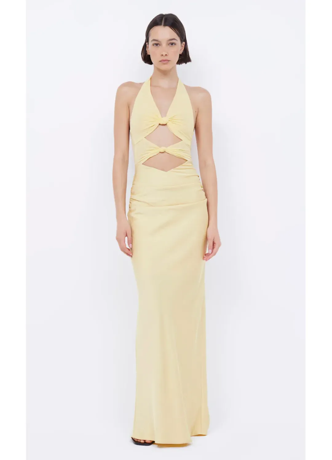 Bec & Bridge Solare Halter Dress Citrus Yellow Size S/AU 8 for rent on The Volte - main image