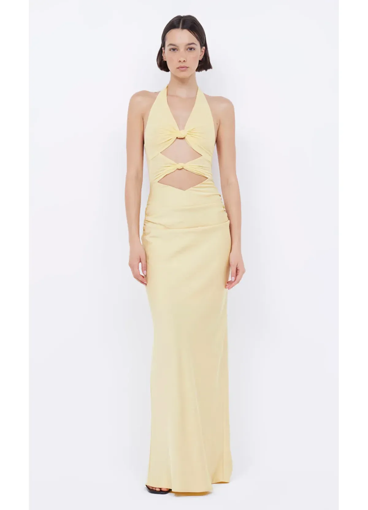 Bec & Bridge Solare Halter Dress Citrus Yellow Size S/AU 8 for rent on The Volte - main image