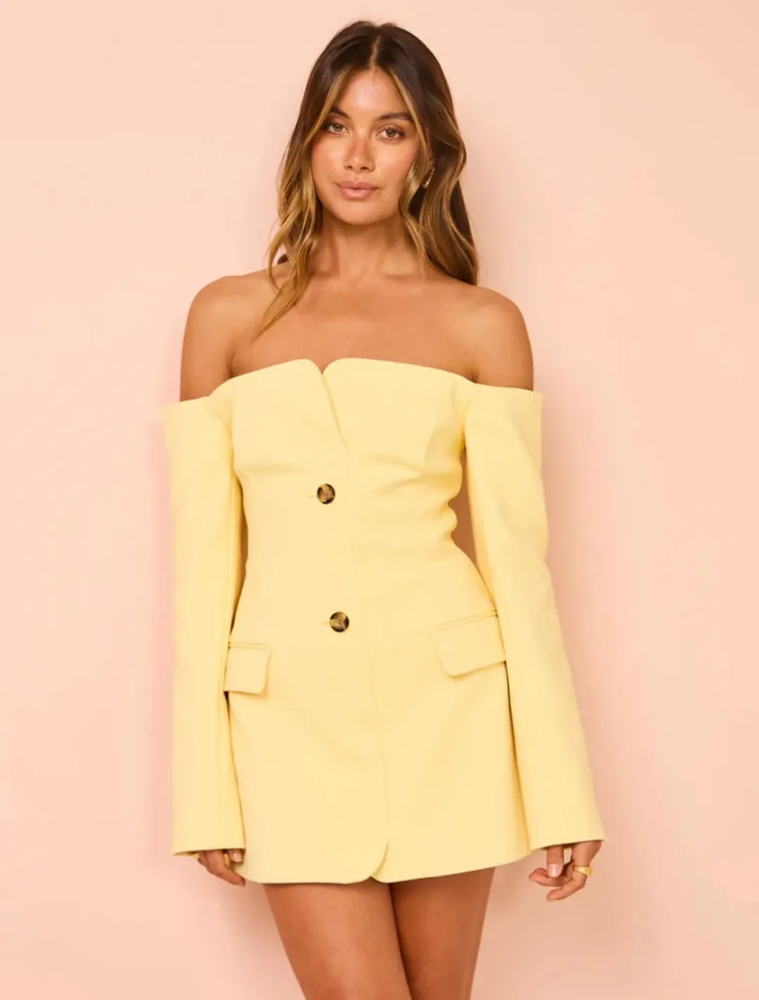 Sir the Label Sandrine Tailored Mini Dress Limone Size 1 / AU 8 for rent on The Volte - main image