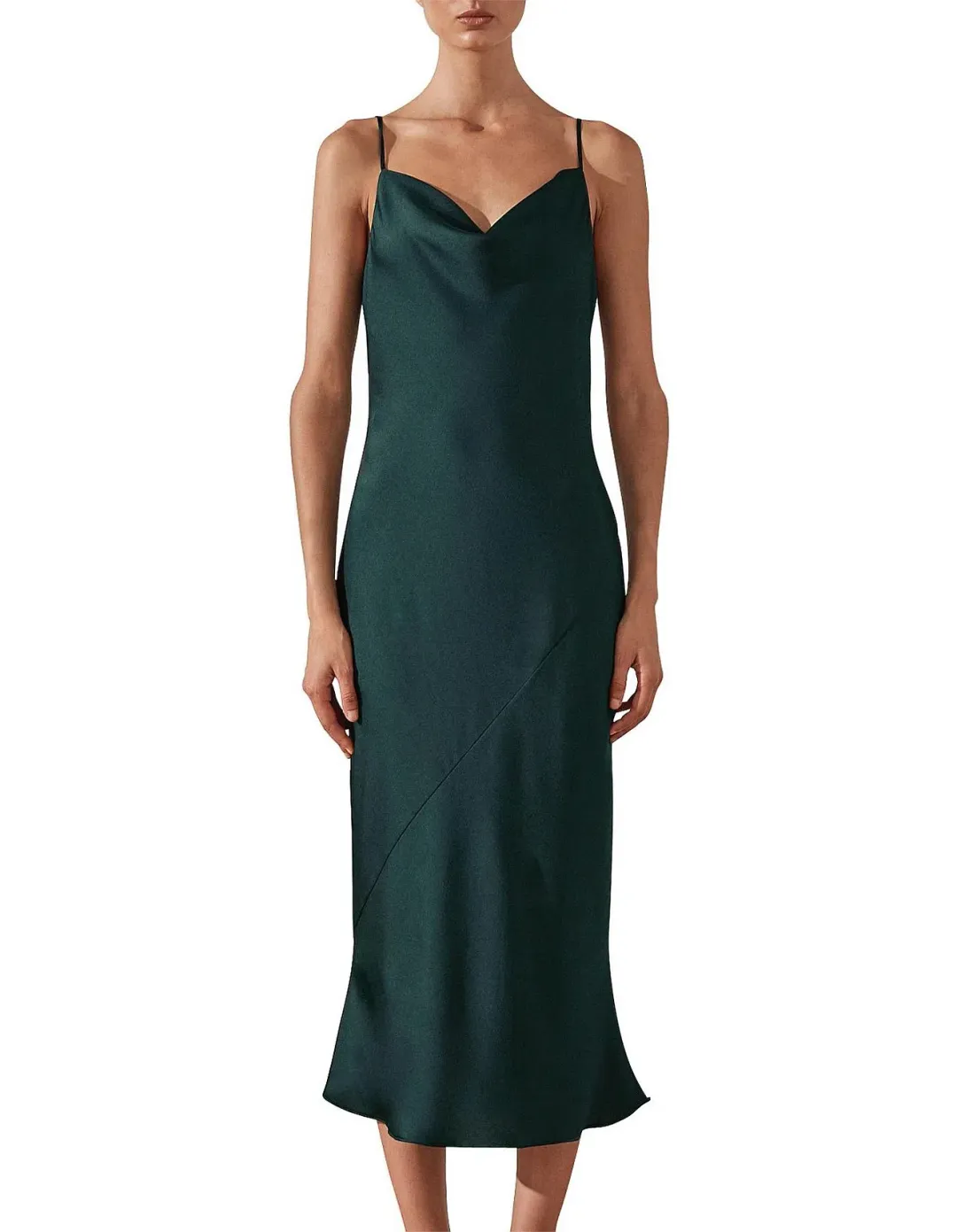 Shona Joy Sawyer Slip Dress Green Size 12 for rent on The Volte - main image
