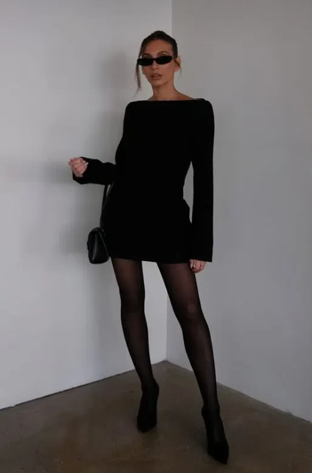 Henne Patrizia Mini Dress Black Size 12 for rent on The Volte - main image