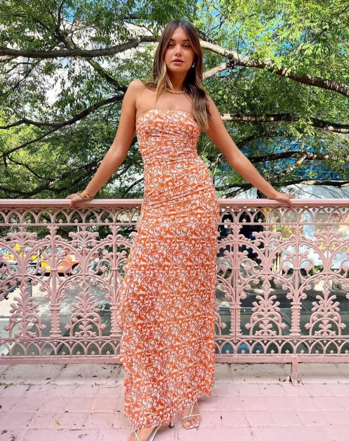 Bec & Bridge Firefly Strapless Midi Dress in Fiesta Floral Size 6  for rent on The Volte - main image