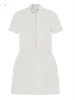 Scanlan Theodore Crepe Knit Mini Dress White Size S/ AU 6 for rent on The Volte - image 3