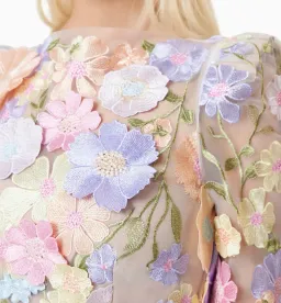 Elliatt Shannon 3D Floral Midi Dress In Purple Floral Size M/ AU 10 for rent on The Volte - image 5