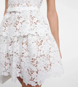 Self Portrait Bridal Lace Mini Dress White Size AU 8 for rent on The Volte - image 4