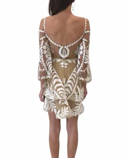 Thurley Poppy Fields Lace Mini Dress Ivory/Nude Size 8 for rent on The Volte - image 3