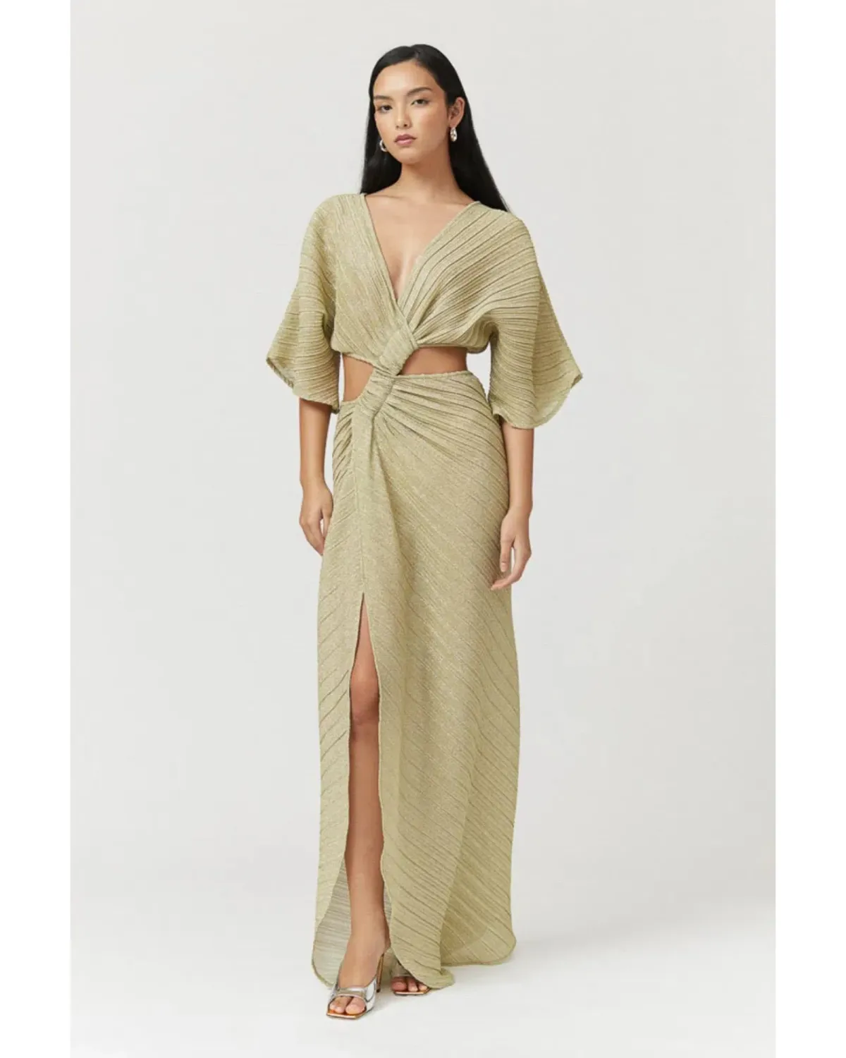 Suboo Stevie Cross-over Midi Dress in Gold Size AU 6 for rent on The Volte - main image