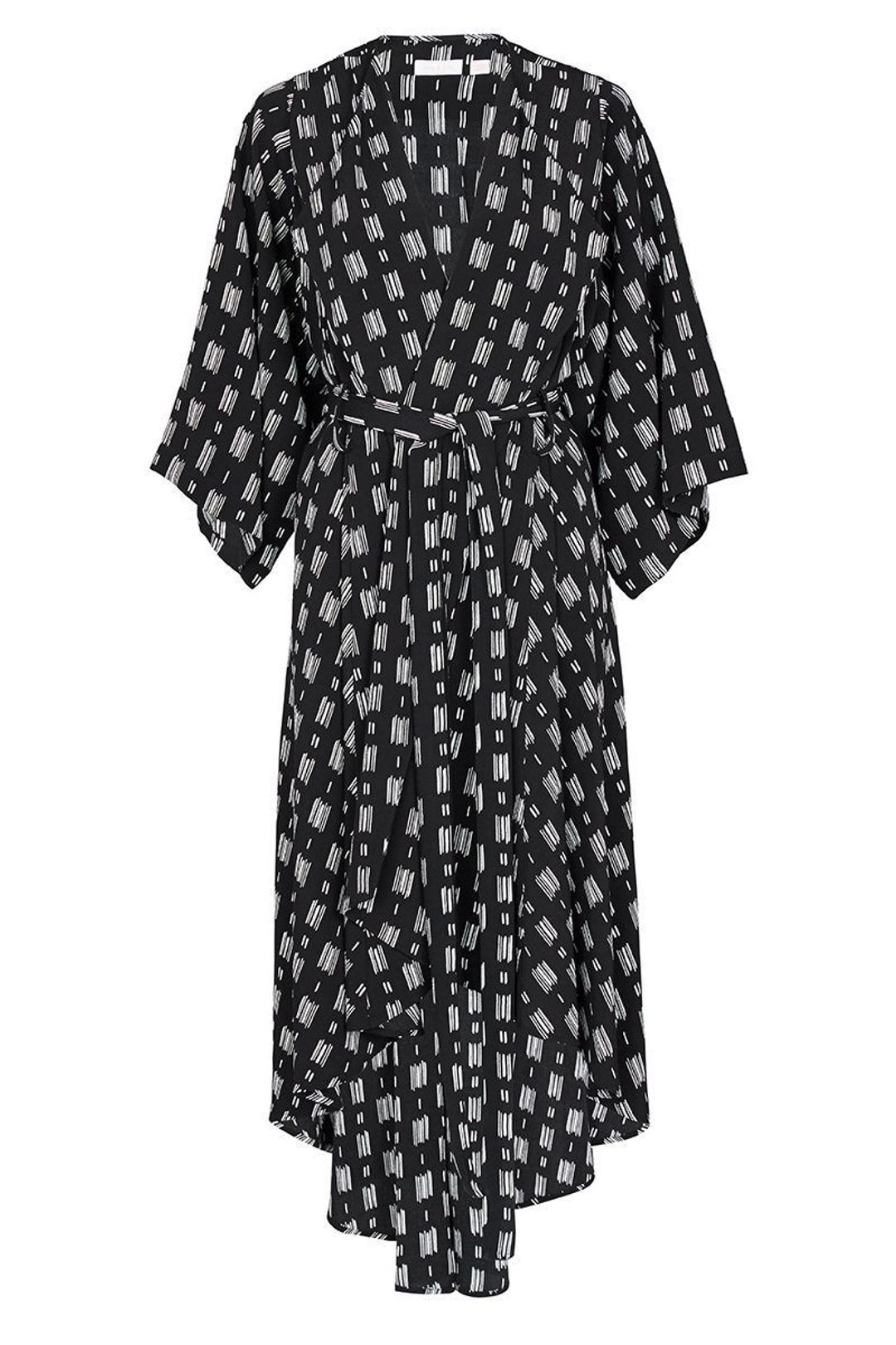 Sass & Bide The It Of You Kimono Robe Dress Black Print Size 6 for rent on The Volte - main image