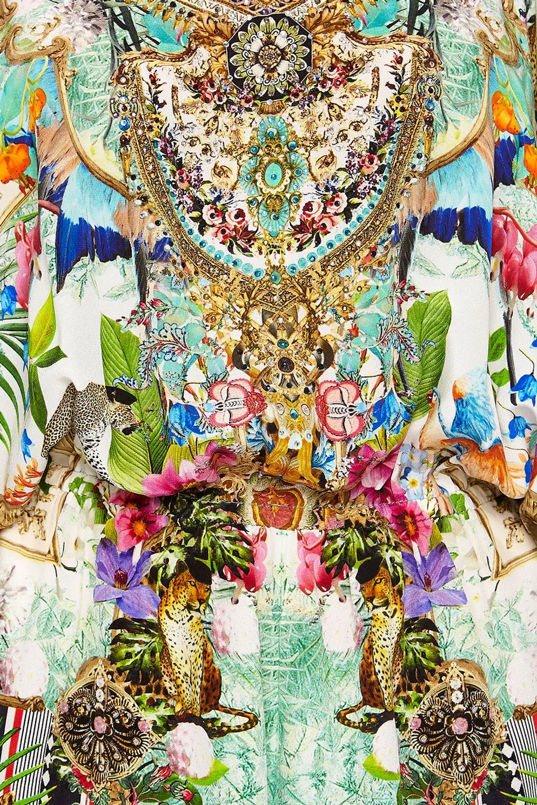 Camilla Franks Drop Shoulder Playsuit Champagne Coast Print Size M /AU 12 for rent on The Volte - main image