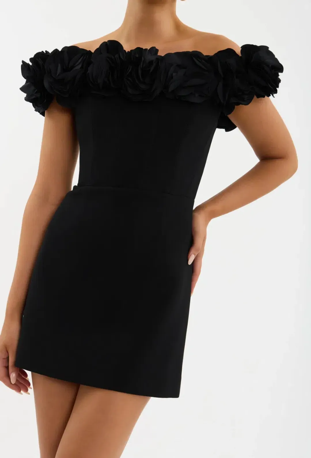 Rebecca Vallance Odetta Mini Dress Black Size 8  for rent on The Volte - main image