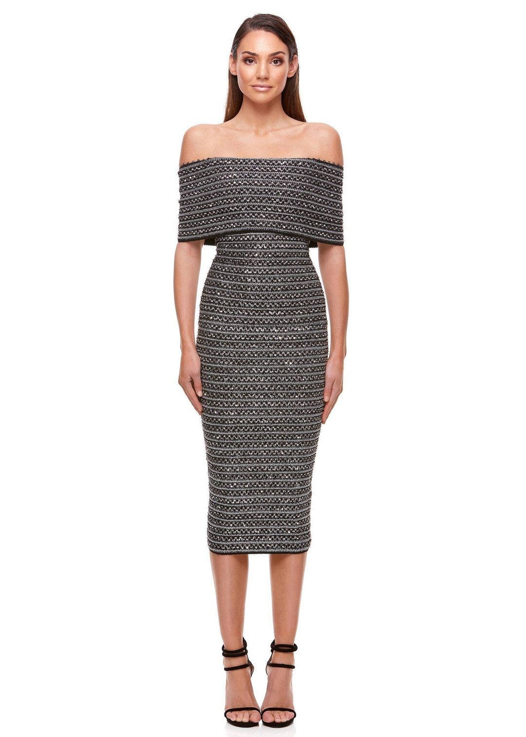 Eliya The Label Lenora Midi Dress Grey Size 8 for rent on The Volte - main image
