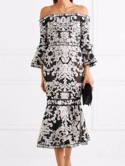 Marchesa Notte Guipure Lace and Tulle Dress Size 10 for rent on The Volte - image 1