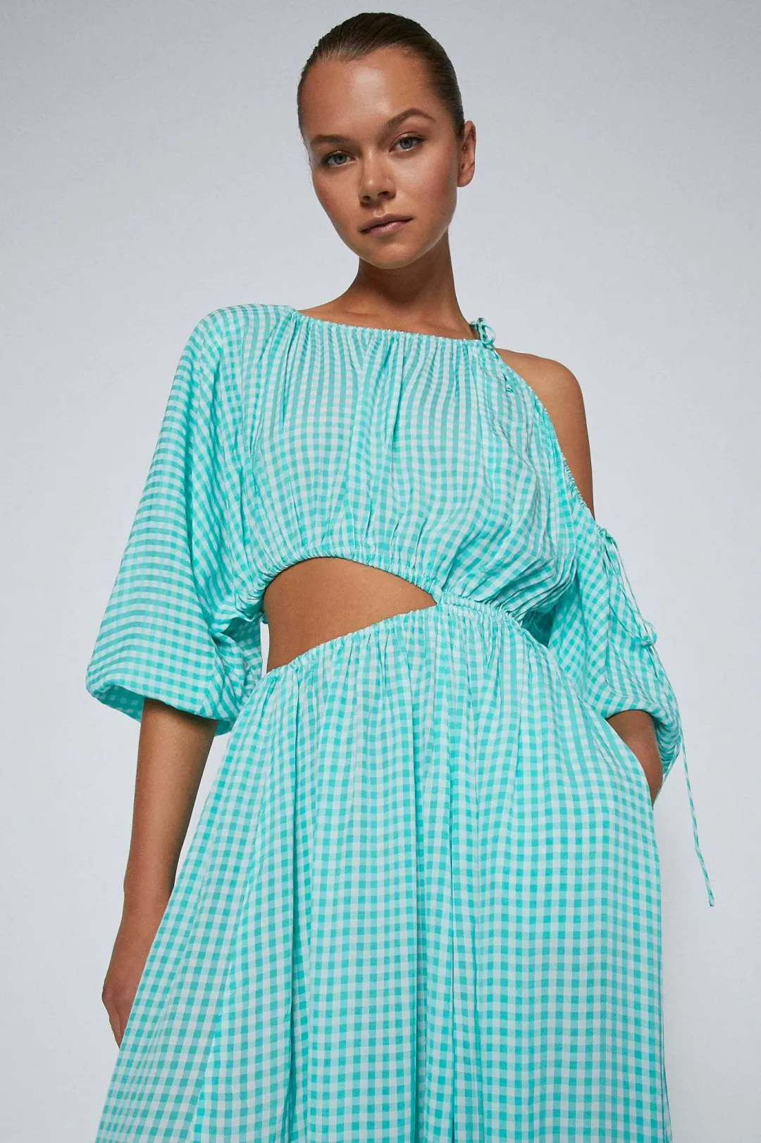 Scanlan Theodore Gingham Drawstring Dress Mint Size 10 for rent on The Volte - main image