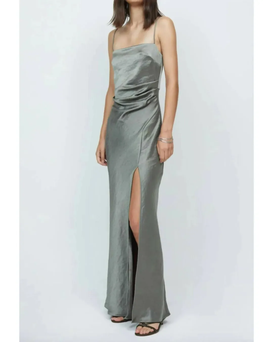 Bec & Bridge Nadia Maxi Dress Dark Olive Size AU 8  for rent on The Volte - main image