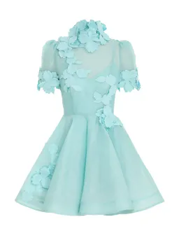Zimmermann High Tide Lift Off Flower Mini Dress Green Size 0p /4 to 6 for rent on The Volte - image 4