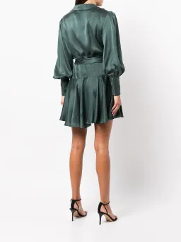 Zimmermann Silk Wrap Mini Dress Green Size 0P / AU 6 for rent on The Volte - image 3