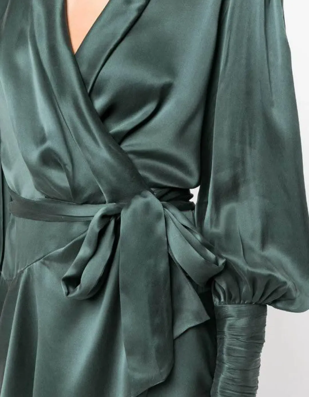 Zimmermann Silk Wrap Mini Dress Green Size 0P / AU 6 for rent on The Volte - main image