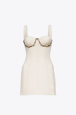 Area Crystal Claw Mini Dress Ivory White Size AU 8  for rent on The Volte - image 5