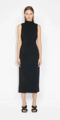 Cue Ruched Waist Midi Dress Black Size 8 for rent on The Volte - image 5