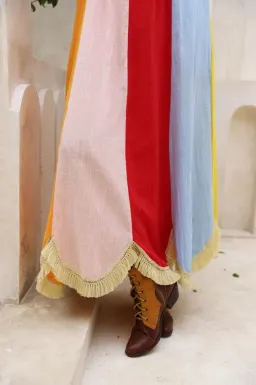 Frank & Dollys Casa Raya Cotton Reversible Fringe Maxi Dress Multi Size XS / AU 6 for rent on The Volte - image 4