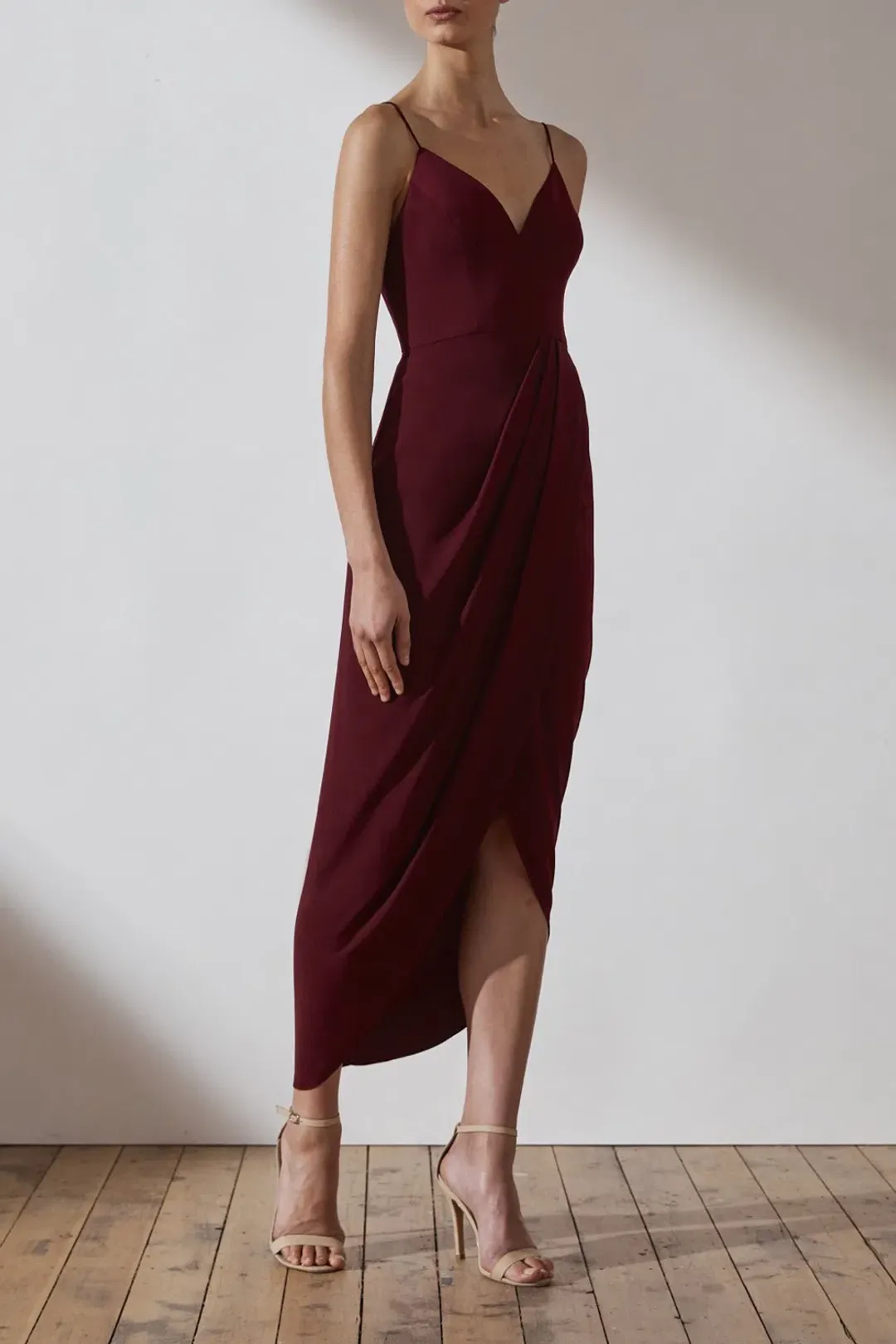 Shona Joy Core Cocktail Dress Burgundy Size 8  for rent on The Volte - main image