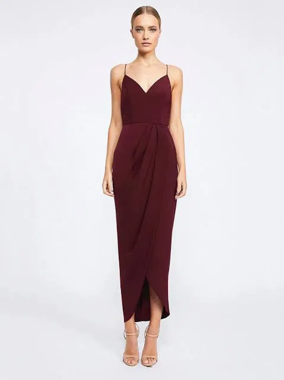 Shona Joy Core Cocktail Dress Burgundy Size 8  for rent on The Volte - main image