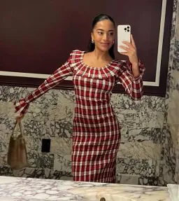 Doen Rosabelle Tartan Long Sleeve Dress Print Size 10  for rent on The Volte - image 2