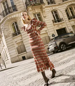 Doen Rosabelle Tartan Long Sleeve Dress Print Size 10  for rent on The Volte - image 1