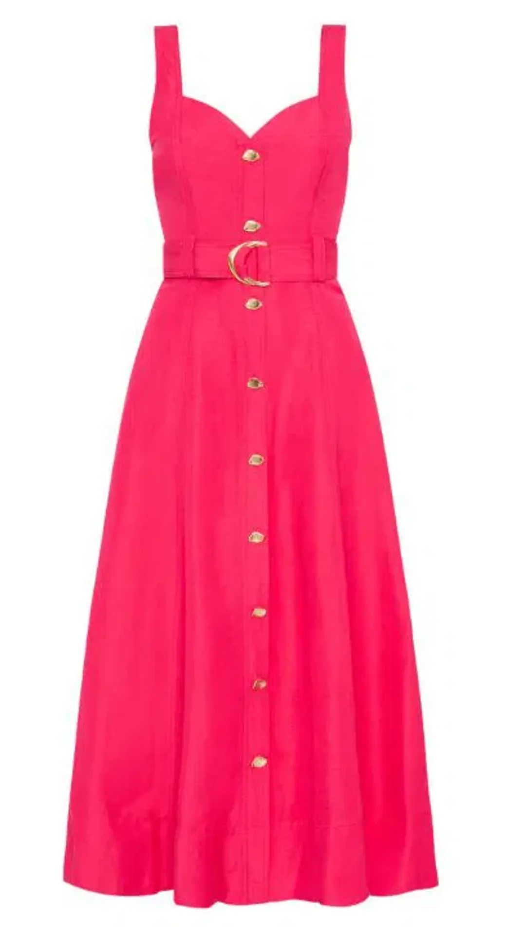 Aje Clay Belted Midi Dress Bougainvillea Red Size 8  for rent on The Volte - main image
